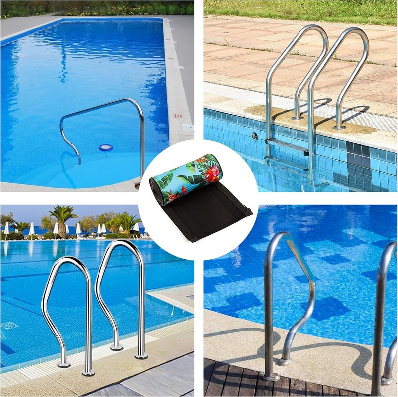 TUYUU 2 Pack Pool Handrail Covers,Summer Palm Tree Leaves Pool Railing Covers with Zipper,Slip Resistant Pool Handle Rail Cover,Pool Handle Sleeve Protector.Sleeve Handle for Swimming Inground (Green, 4ft) - Image 4